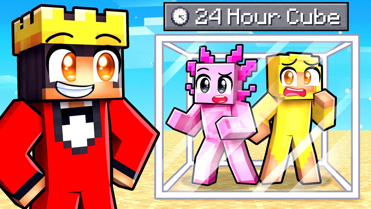 Locking Friends In A GLASS CUBE In Minecraft!
