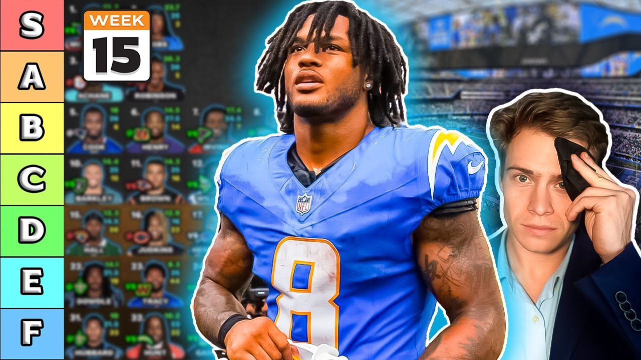 Top 40 Running Back Rankings & Tiers - Week 15 Fantasy Football
