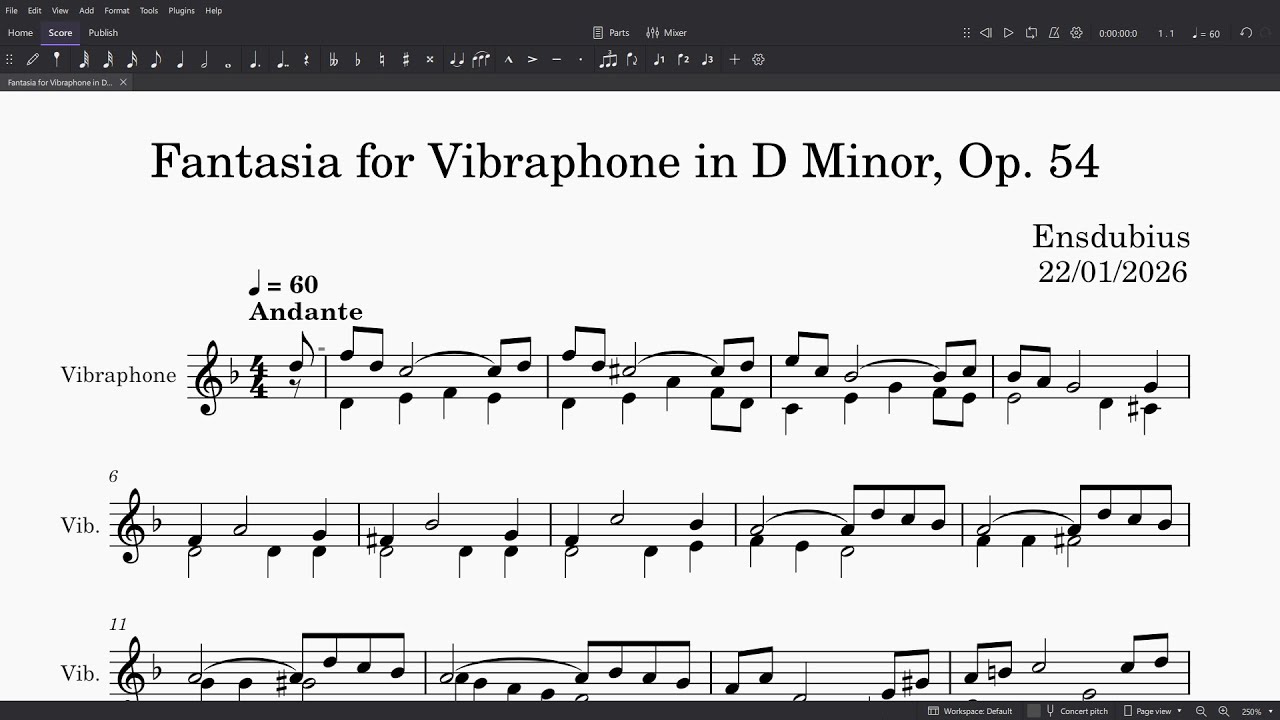 Fantasia for Vibraphone in D Minor, Op. 54