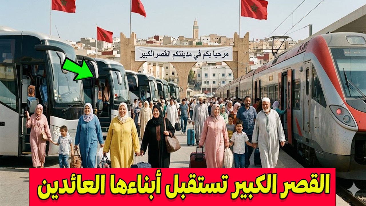 🔴 القصر الكبير تستقبل سكانها .. لحظات من الفرح والسعادة أتناء وصول العائدين عبر القطار والحافلات