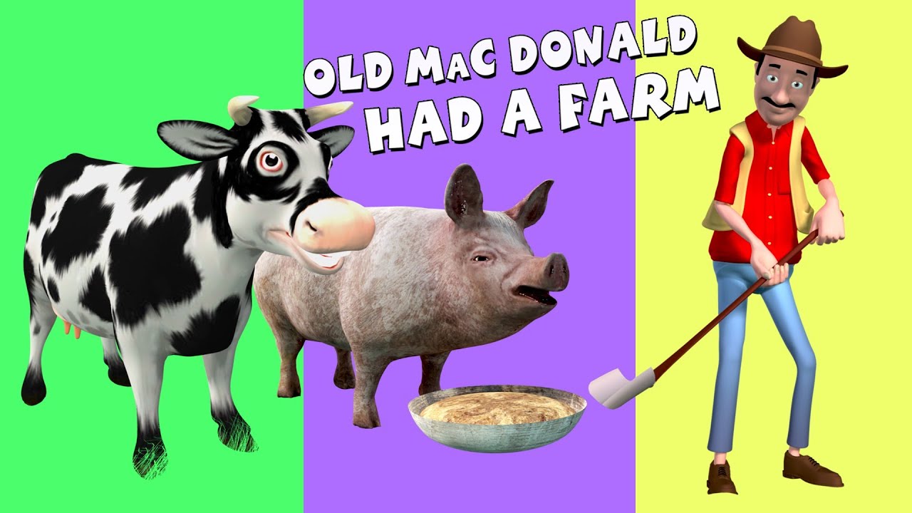 Old MacDonald Had A Farm | Nursery Rhyme Song | 3D Animation | KidzOne