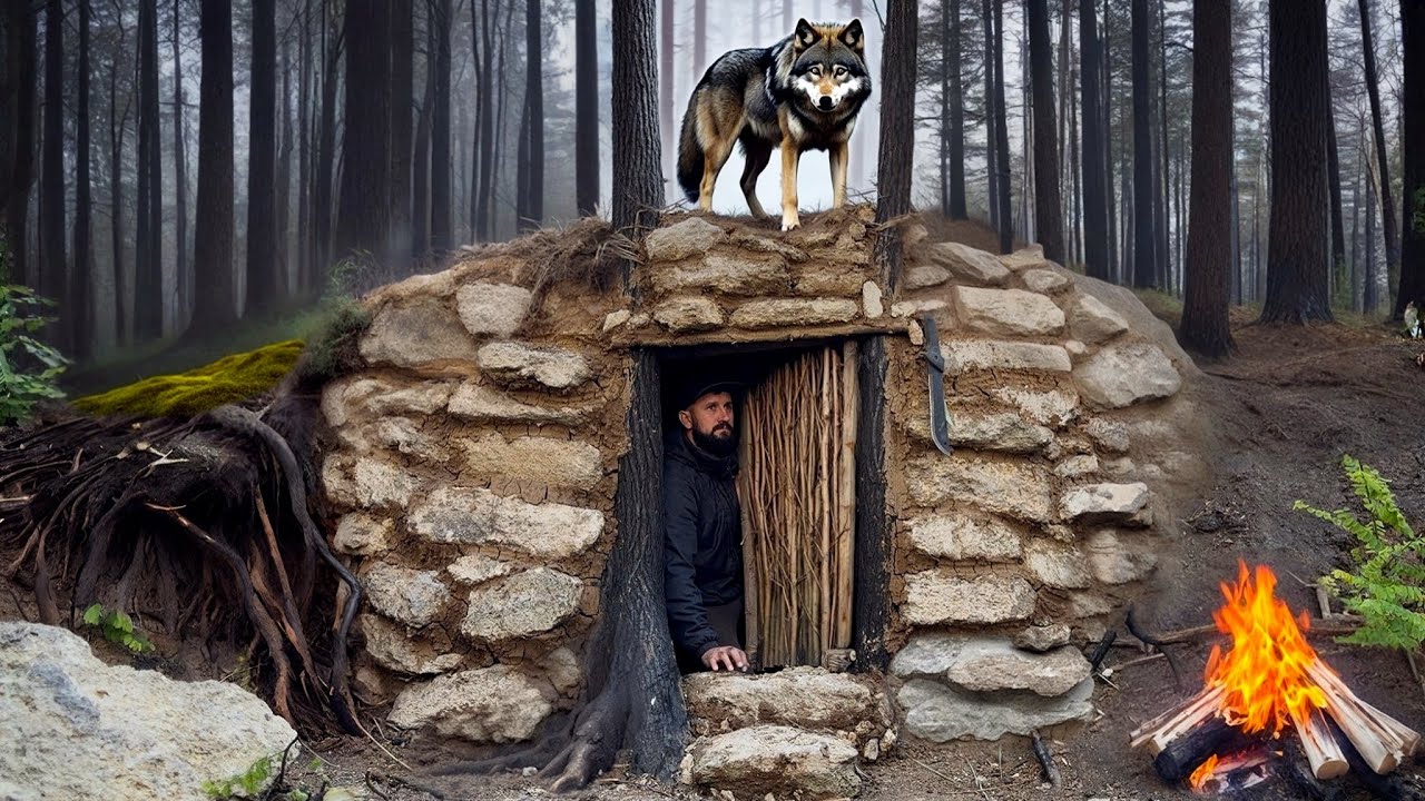 Building a Stone Bunker in the Wolf&rsquo;s Den | Bushcraft & Survival Skills