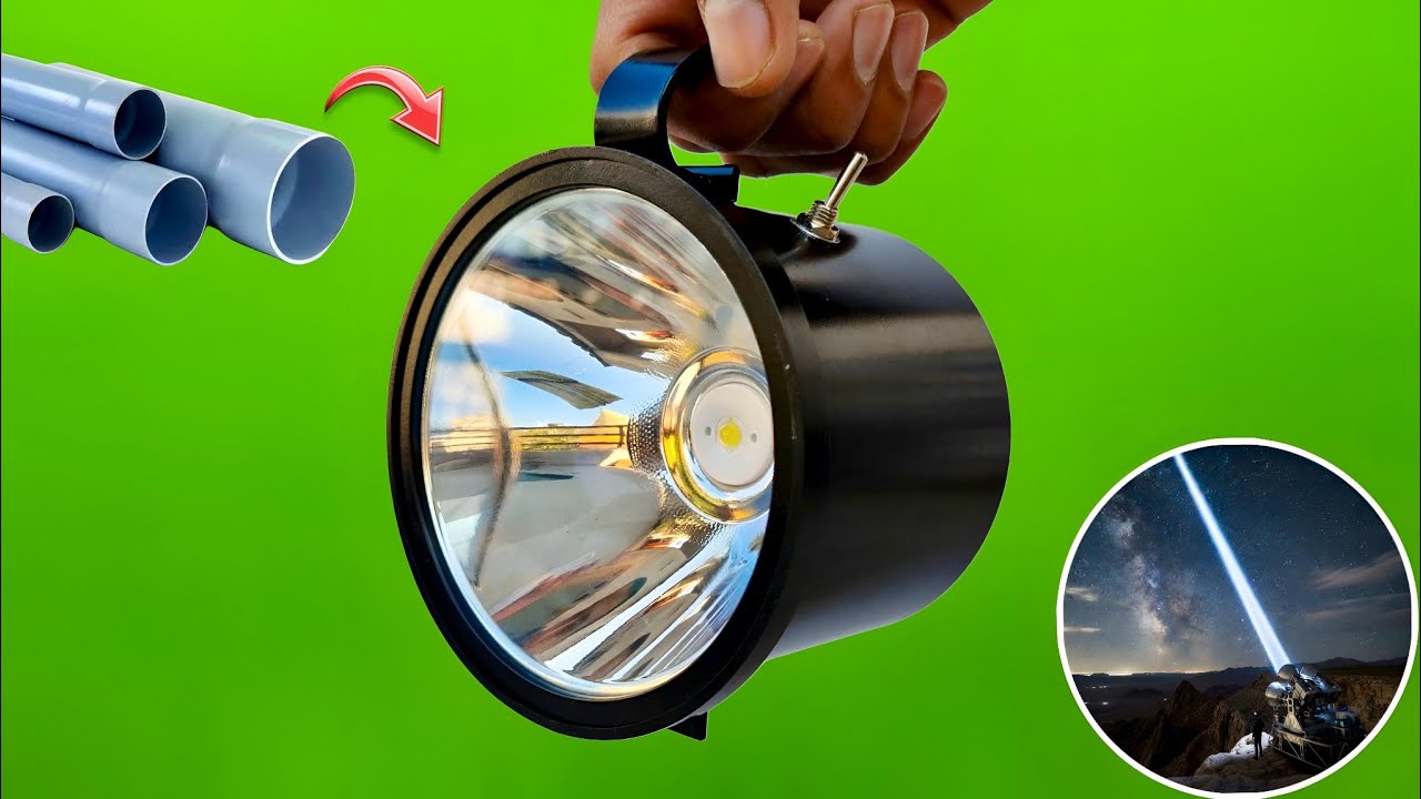 Build A Super Bright Long Range Led Torch From PVC Pipe | DIY Powerbank + Torch | Creative Shivaji 