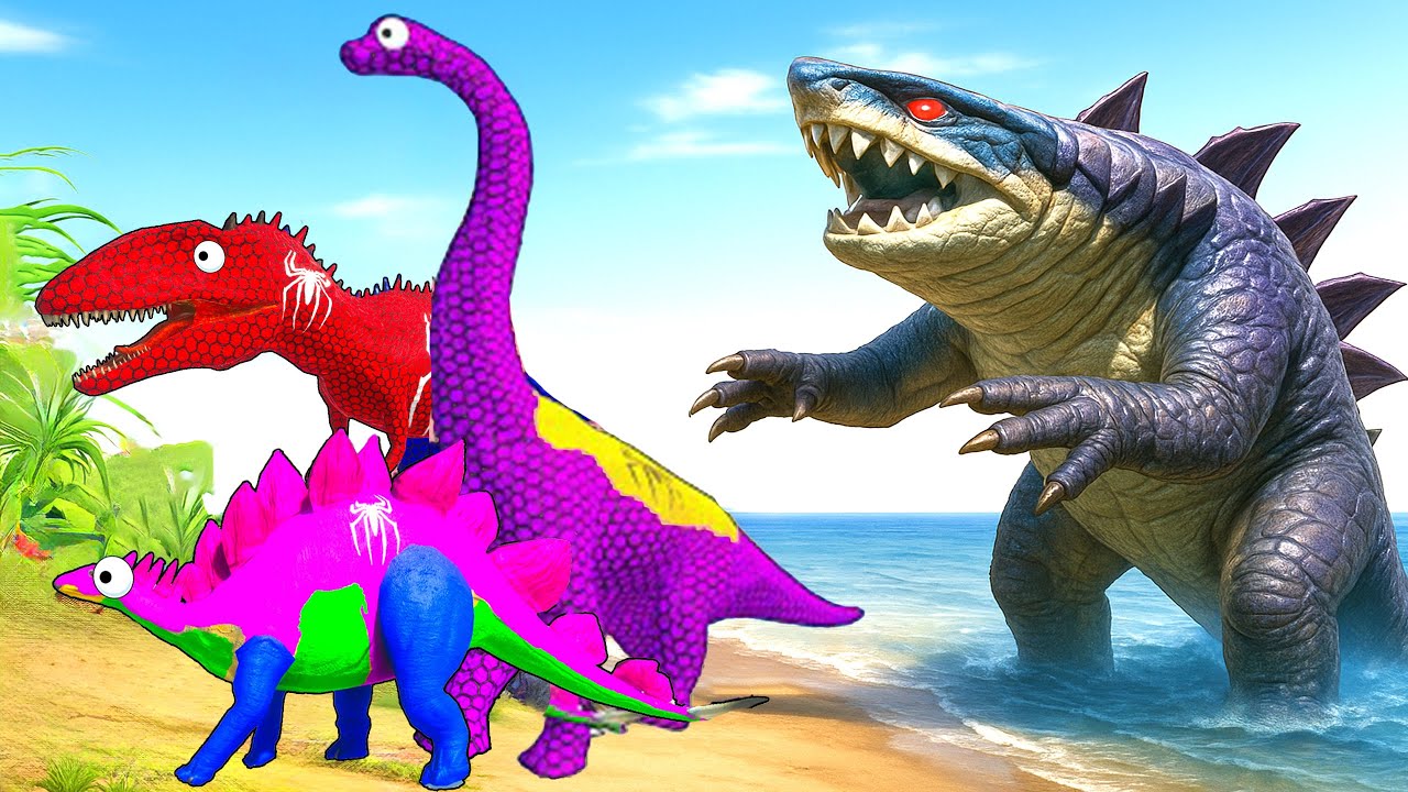 Epic Tarbosaurus Spiderman vs Pro 8 SuperHero Dinosaurs l Jurassic World Evolution 2 Dinosaur Fight