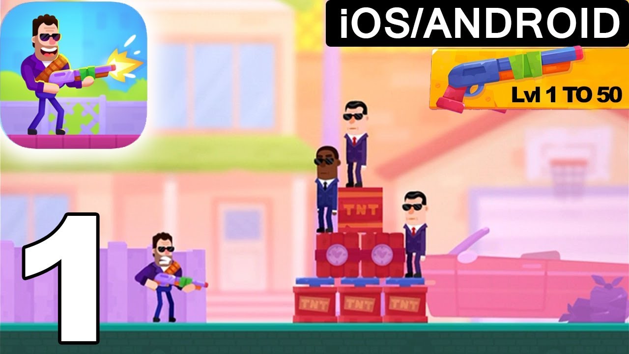 Hitmasters - Shotgun - Lvl 1 to 50 - Walkthrough Video Part 1 (iOS Android)