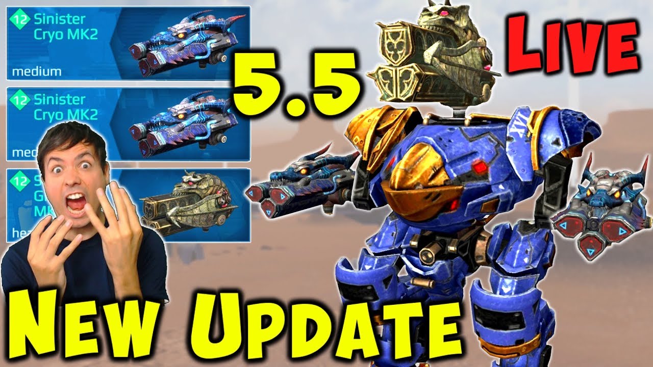 NEW 5.5 Update Weapons LIVE: RIME, CRYO, GLACIER War Robots Gameplay WR