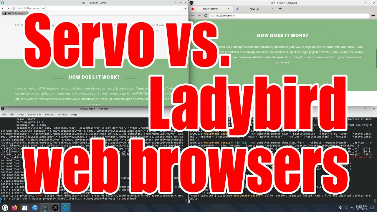 Servo vs. Ladybird new web browsers - How to install and use tutorial - October 2024 - ba2eb6c4
