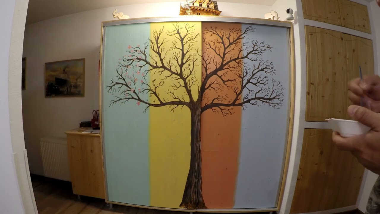 4 Seasons Tree Painting Timelapse