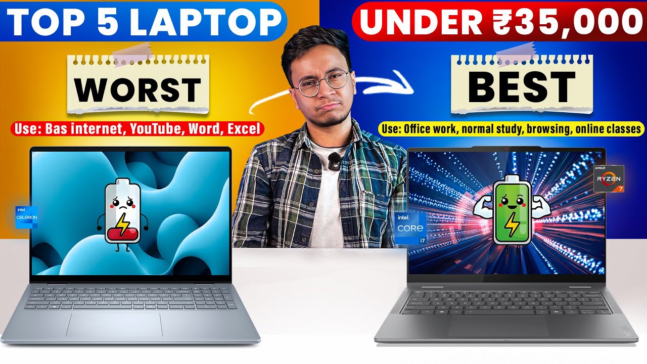 Top 5 Laptop Under 35000 ✨ 2025 Best Laptop ✨ Acer vs Dell vs Lenovo vs Asus vs HP ✨