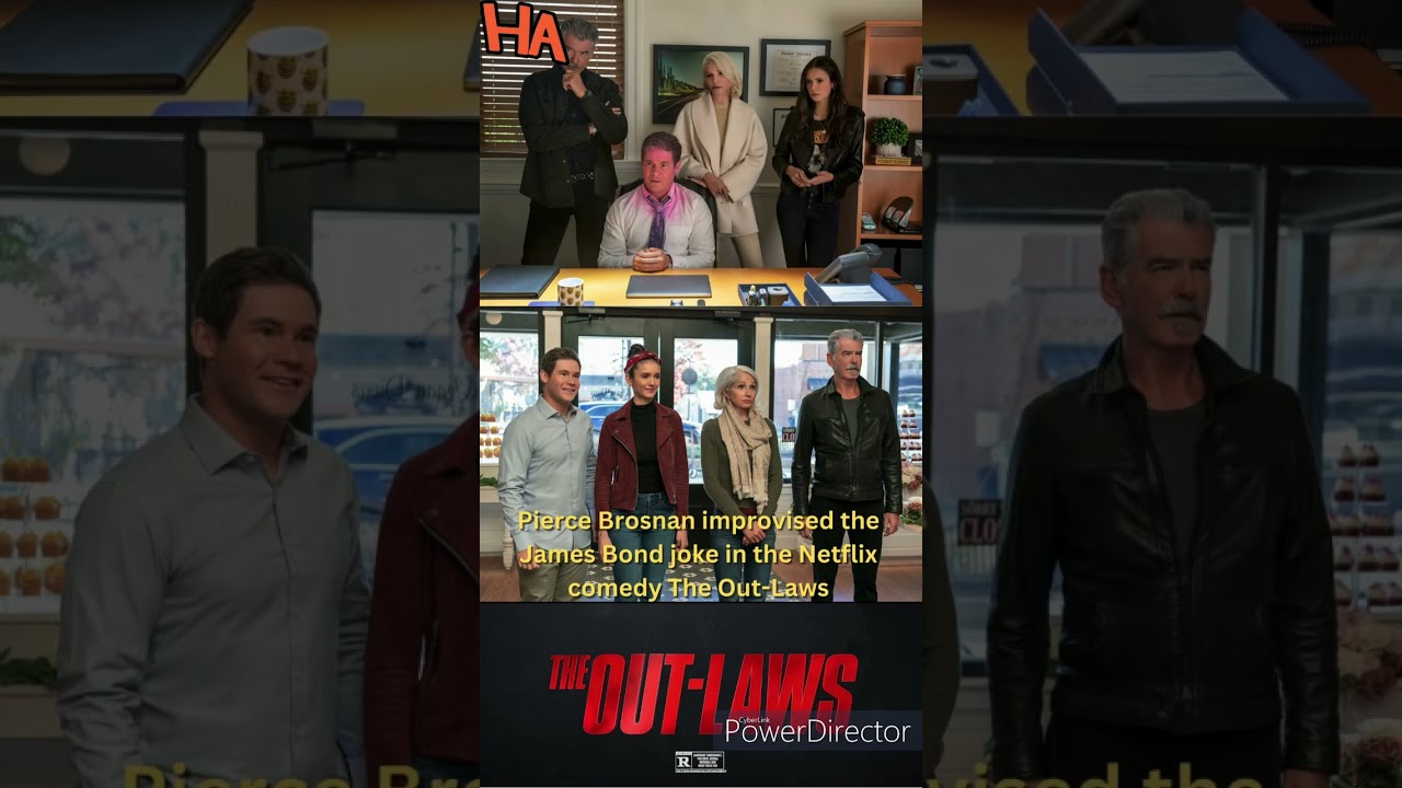Adam Devine calls Pierce Brosnan a 'great kisser' after smooch in Netflix's 'The Out-Laws.'#Shorts