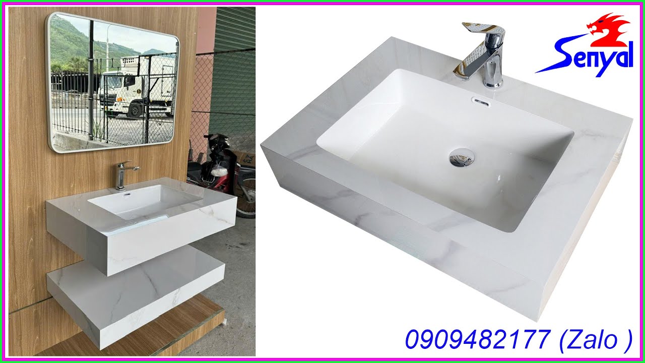 Bàn đá lavabo tràn viền | Bàn đá 2 tầng tràn viền- Thiết bị vệ sinh cao cấp Senyal Việt Nam