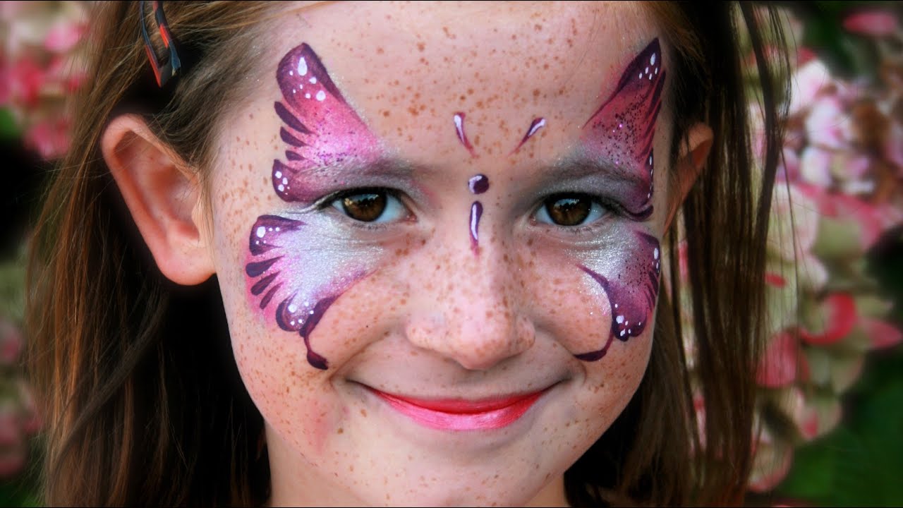 Maquillage facile de papillon rose - Tutoriel maquillage des enfants