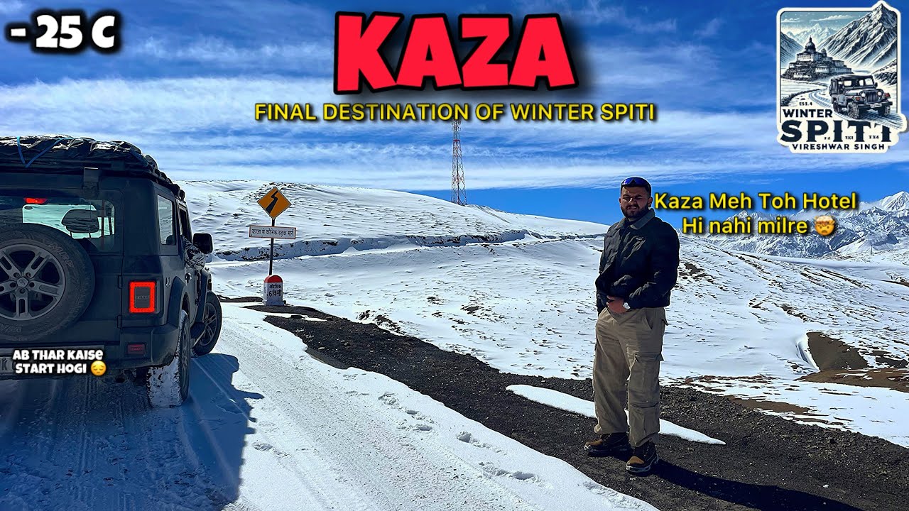 Winter Spiti EP4: Kaza at -25°C ❄️ | Kya Diesel Thar Survive Karegi?