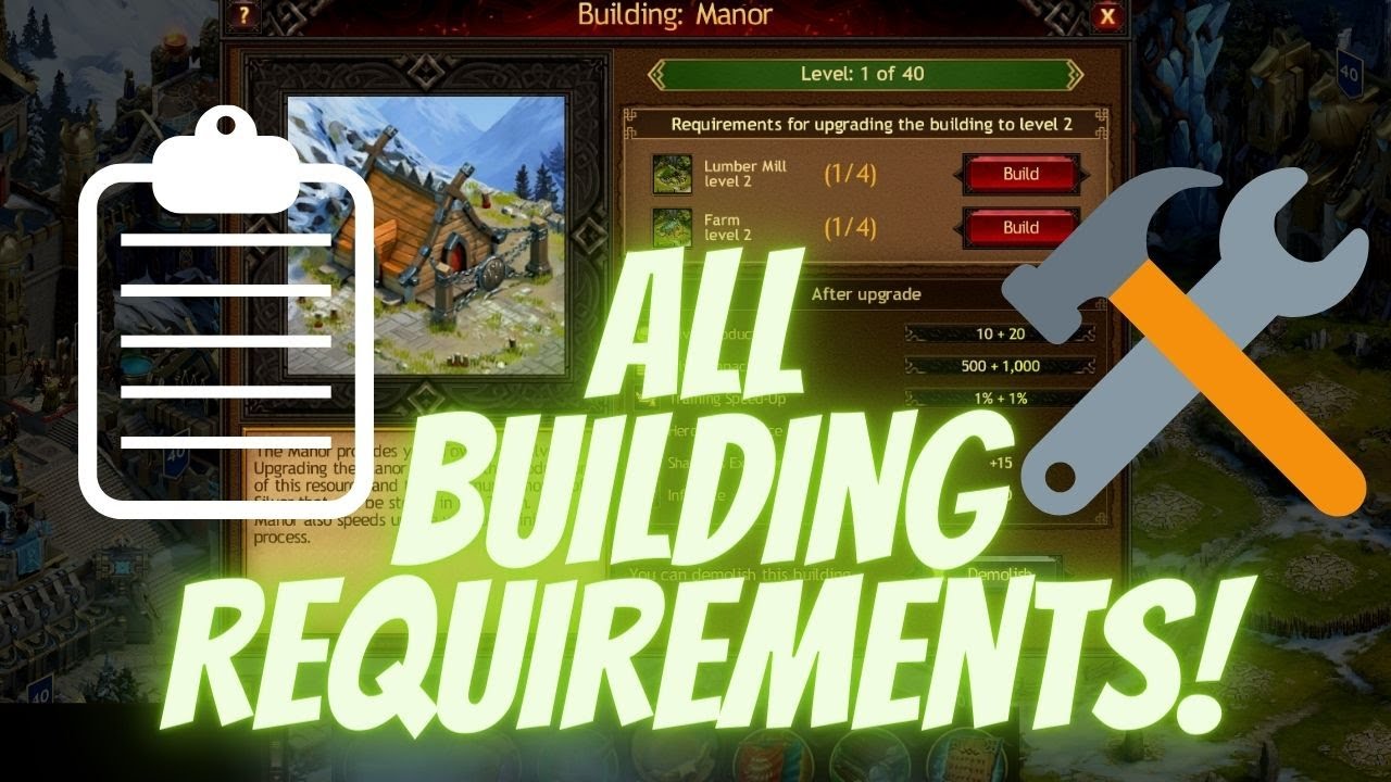 All Building Requirements / Vikings: War of Clans