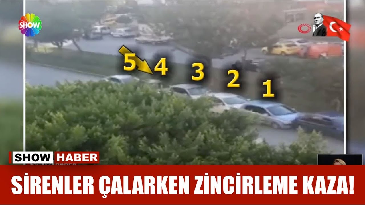 Sirenler çalarken zincirleme kaza!