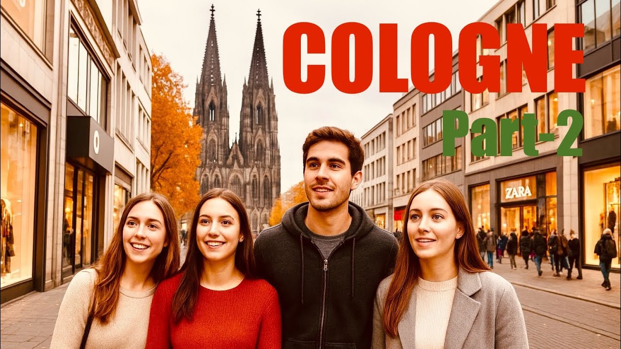 Cologne Germany  Walking tour through Main City Part-2, 4K HDR video. K&ouml;ln, Deutschland.