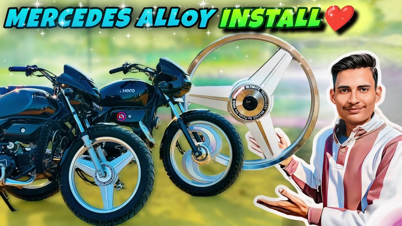 💥Hf Deluxe Modified✅|🔥Mercedes Alloy Wheel⚠️ Install In Hf Deluxe🤩| Big S Alloy Wheel🥳 In Splendor✅