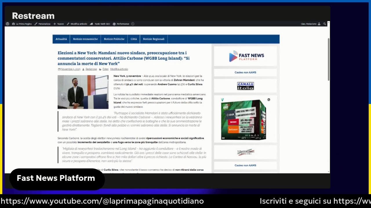 Attilio Carbone commenta le elezioni a New York