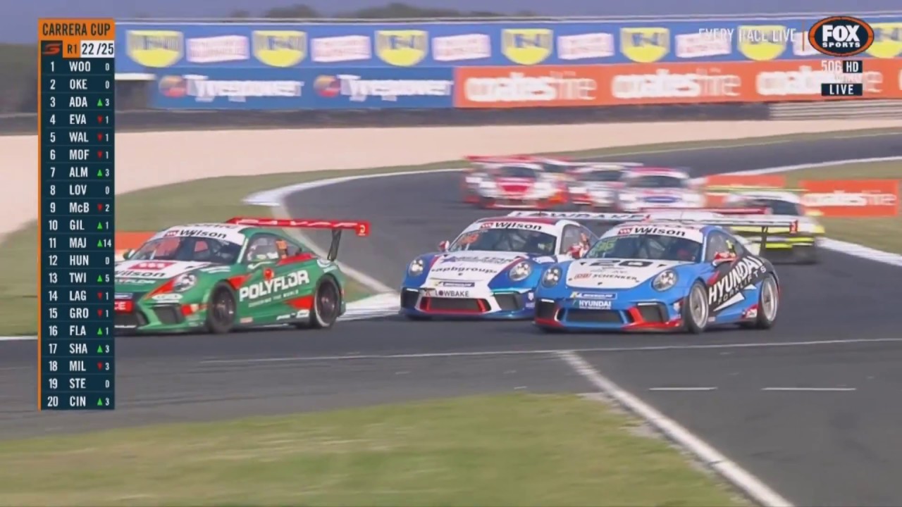 Porsche Carrera Cup Australia 2018. Race 1 Phillip Island Circuit. Last Laps