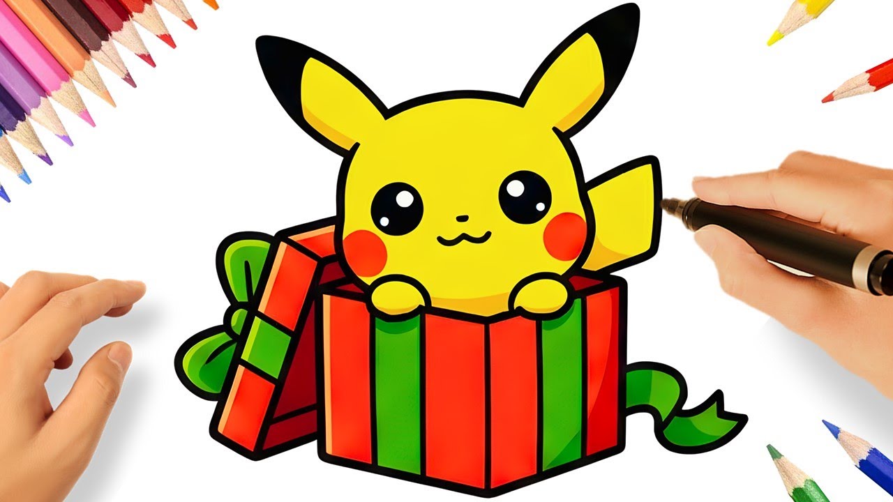 HOW TO DRAW A CUTE PIKACHU KAWAII EASY 🎁
