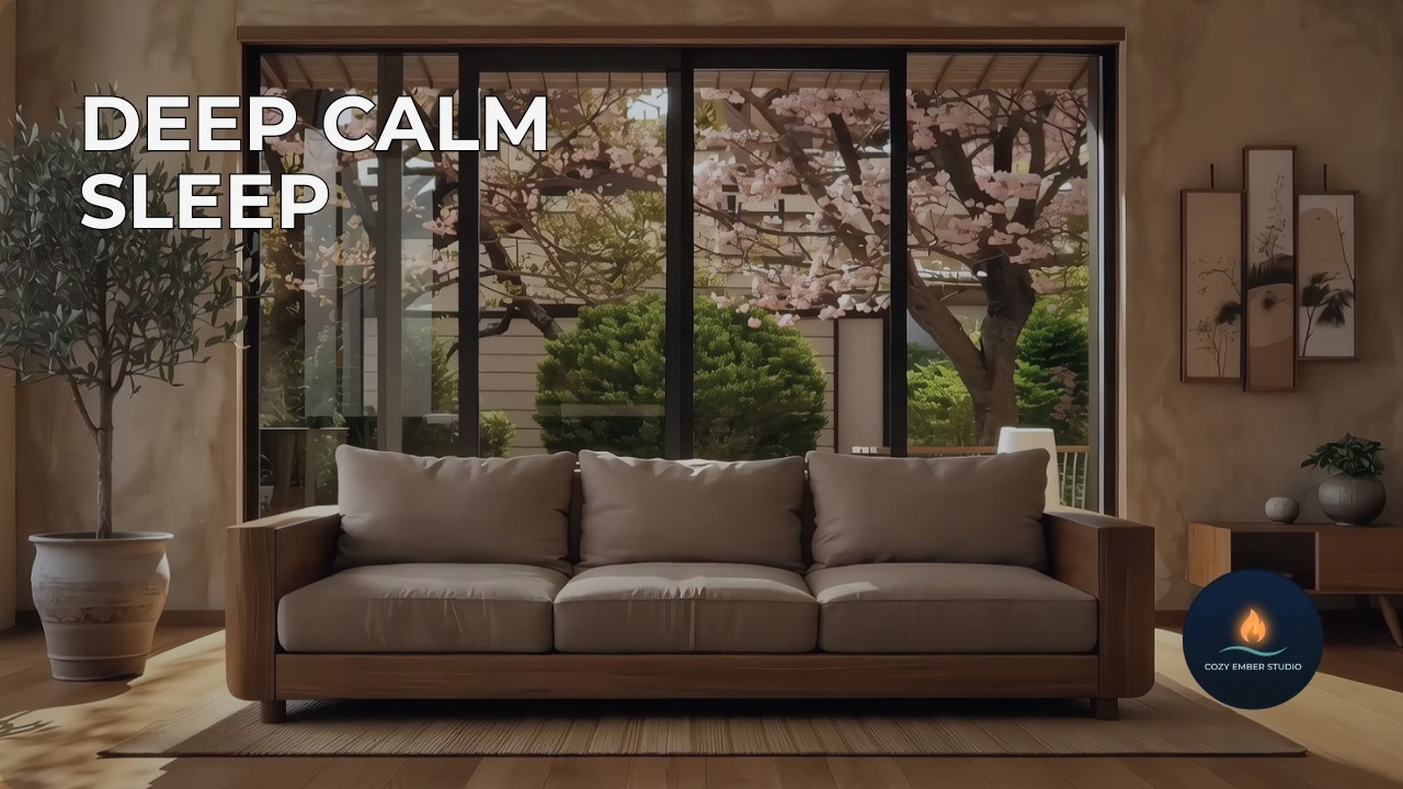 4 Hours Japandi Spring Room 🌿 Soft Ambient Music & Soft Birds for Study, Sleep (4K)