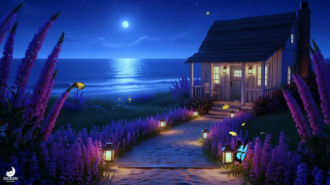 Peaceful Piano for Sleep – 3 hours of ocean night sounds and gentle music.