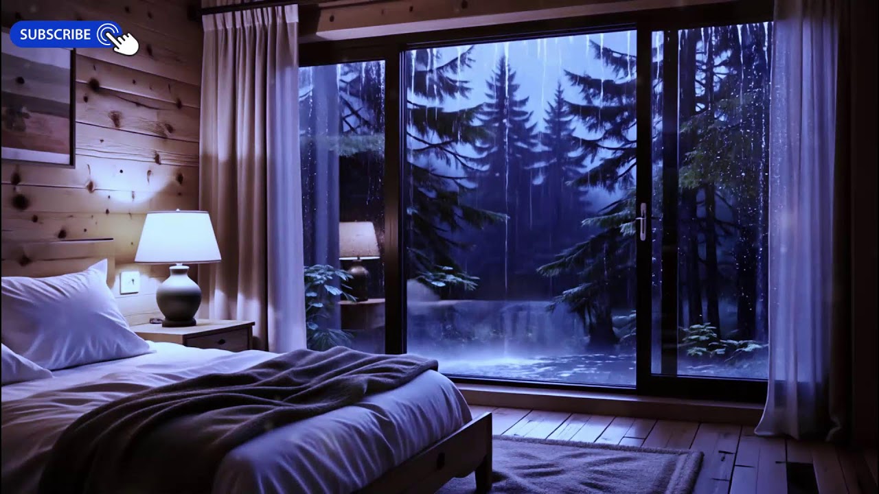 10 Hours Relaxing Rain & Piano 🌙 Sleep Music for Anxiety Relief