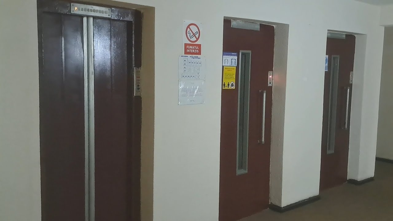 Late 1960s IFMA traction elevators (modded, 1x switched off) @ Hotel Național **, Constanța