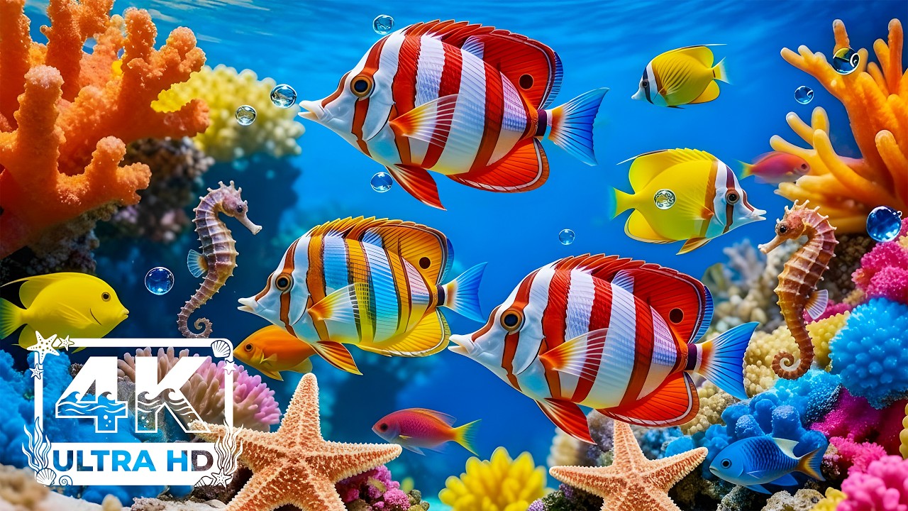 Deep Sea Life Journey 4K ULTRA HD | Stunning Marine Creatures in Motion | Calm Piano
