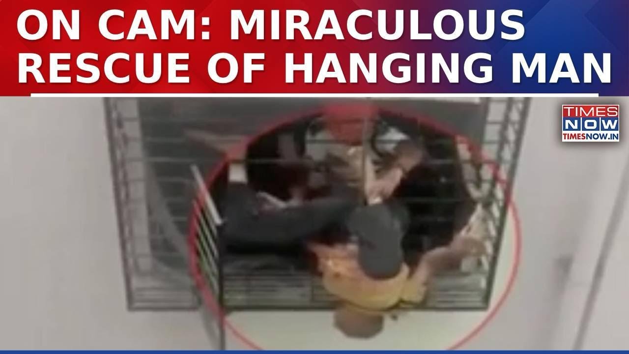 Fire Dept Saves Man Hanging Mid-Air, Miraculous 1-Hour Rescue After Leg Caught In Grill, Watch!