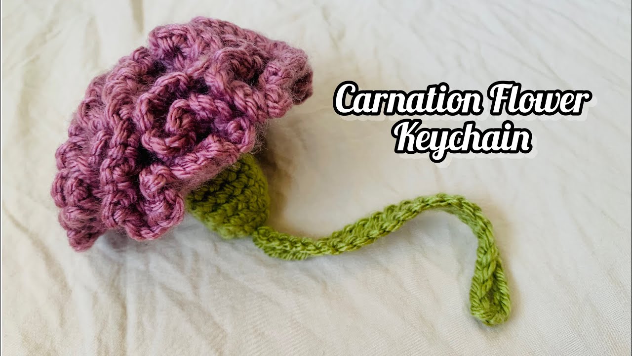 Carnation Flower Crochet Tutorial | How to crochet carnation keychain for beginners #crochet #how