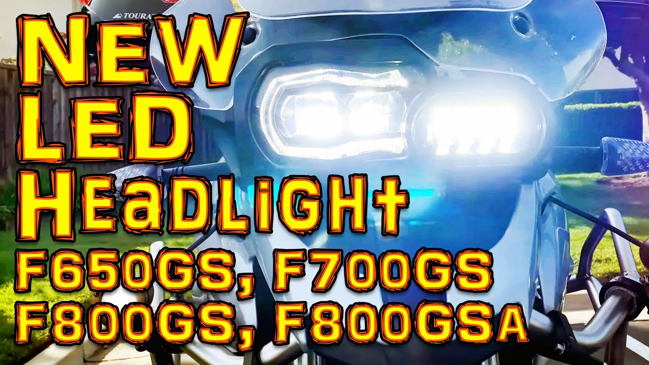 LED headlight upgrade for BMW F700GS motorcycle - also fits F650GS, F800GS, F800ADV, F800R