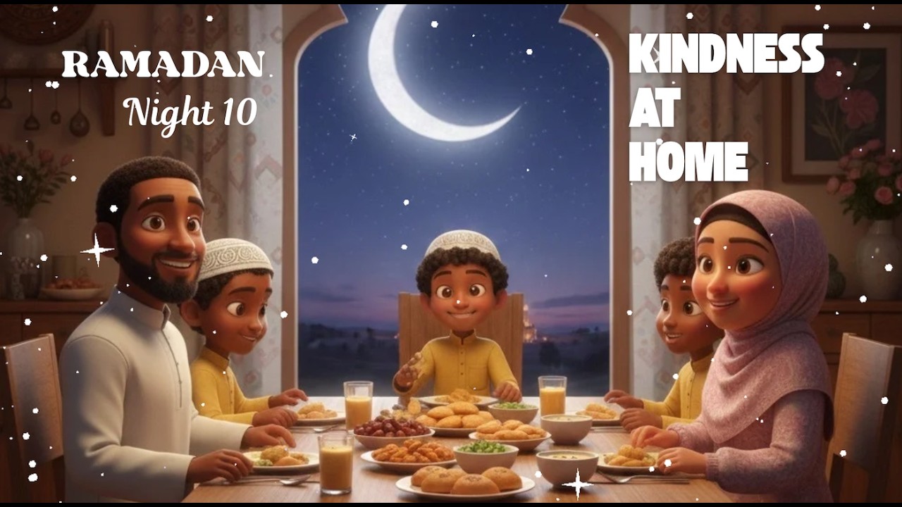 Ramadan  Night 10 Kindness at Home | Muslim Children Night Time Lessons and Goals