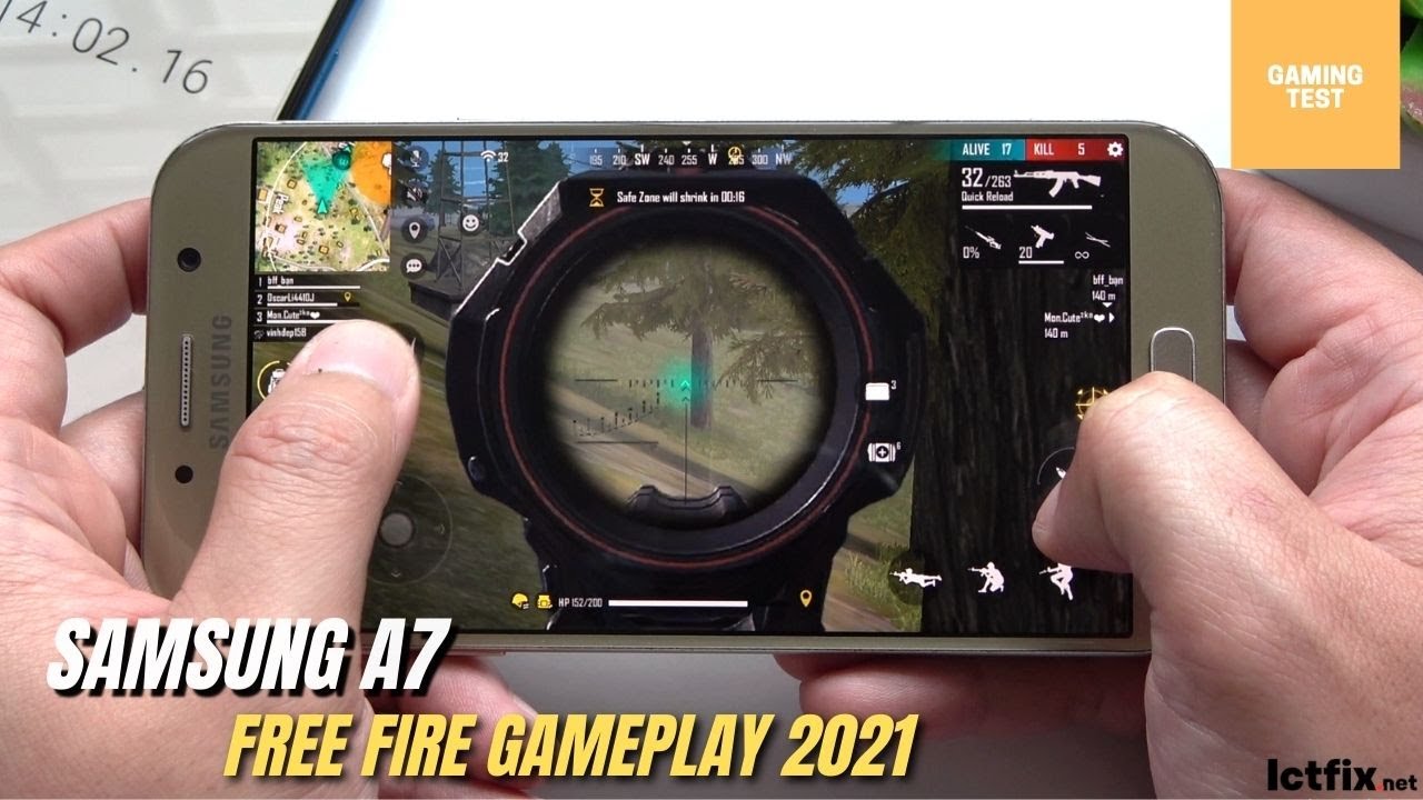 Samsung Galaxy A7 Free Fire Gameplay 2021