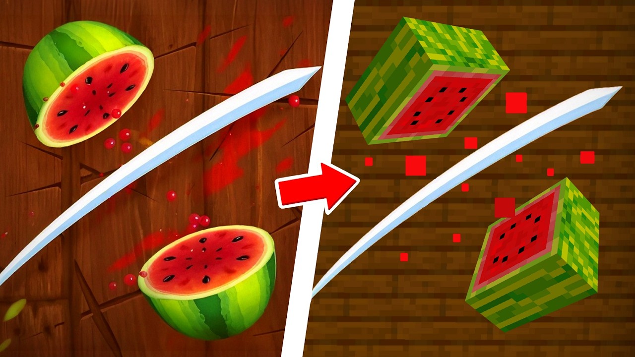 PŘEDĚLAL jsem Fruit Ninja do Minecraftu 🍉