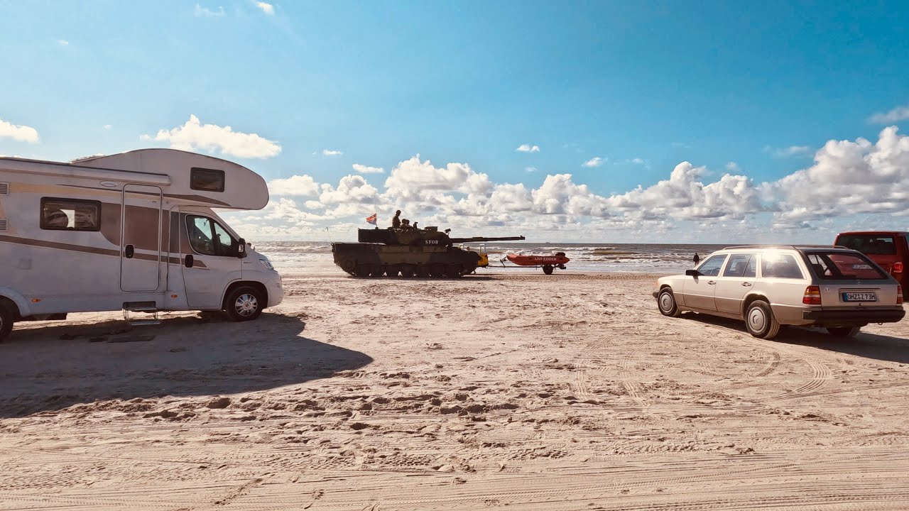 Leopard 1 tank - A day on a Beach in Denmark - Vejers strand