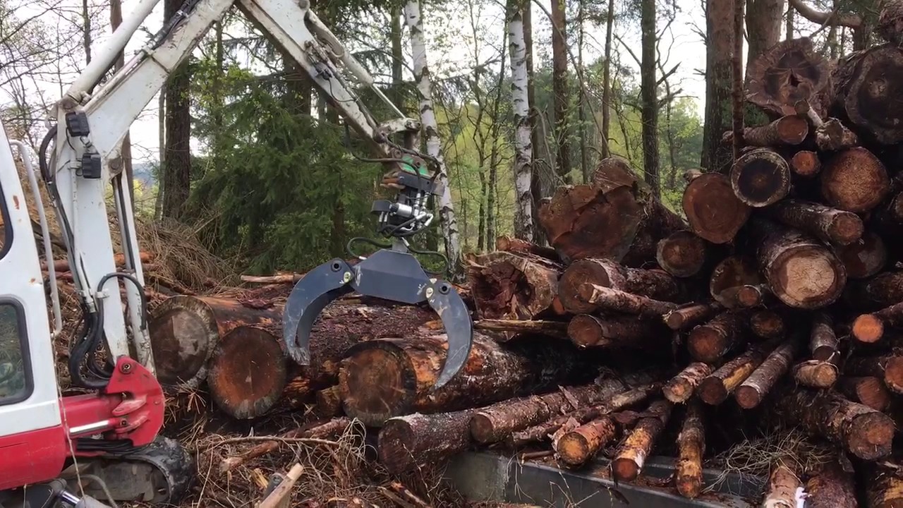 Takeuchi TB016 Eigenbau Holzzange Test