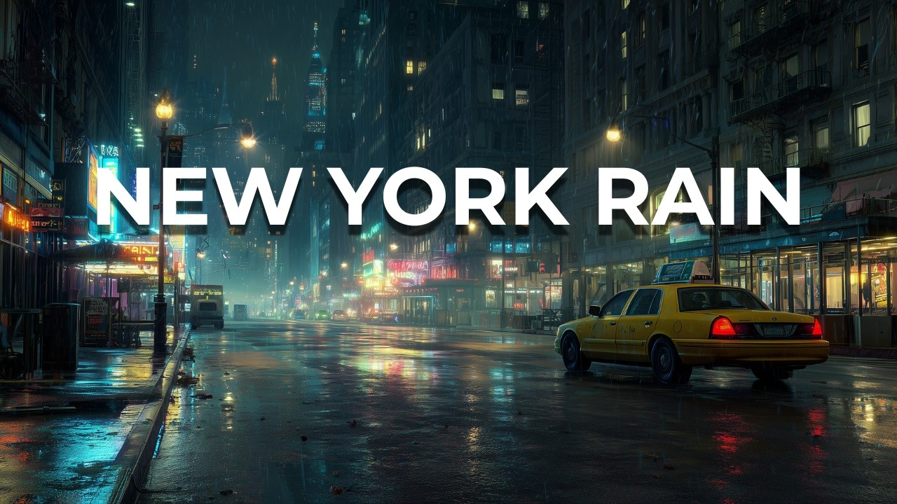 New York Rainy Night 🌧️ City Rain Ambience | Deep Focus Music for Studying & Work (2 Hours)