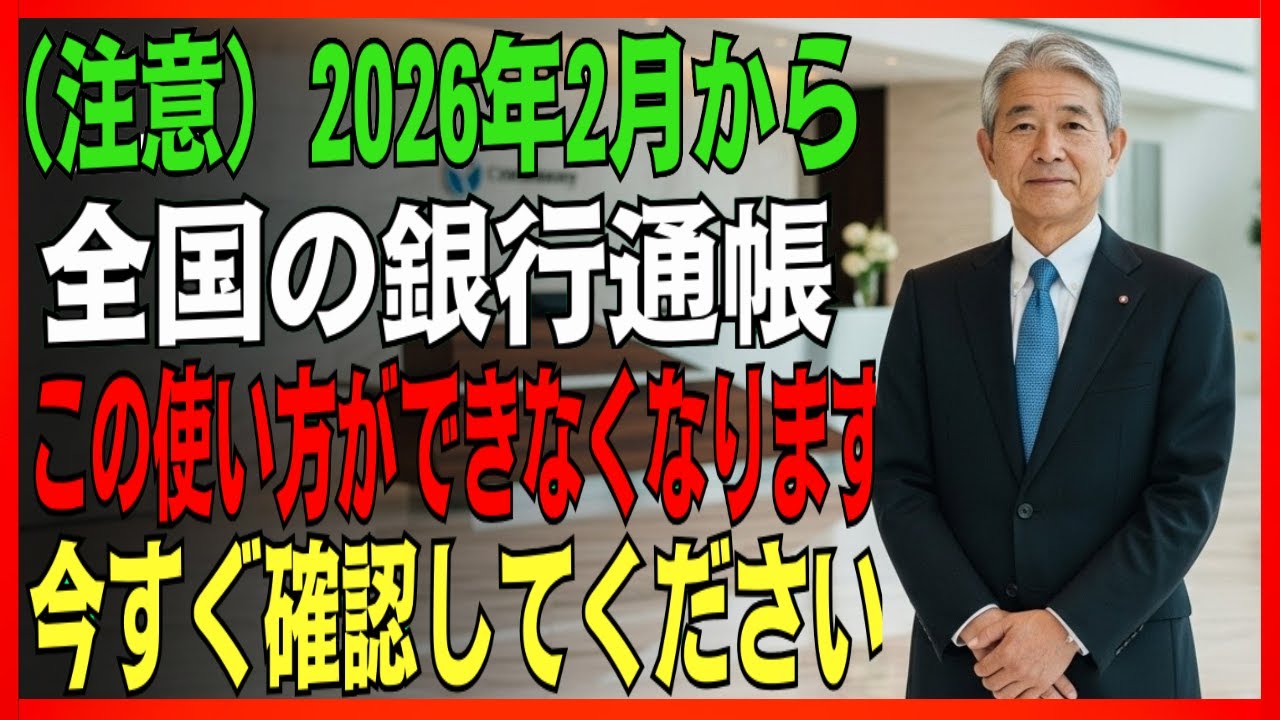 2026年2月から変わる銀行通帳の使い方通帳と携帯電話の準備がないと手続きできないことも知らないと困る　シニアは必ず確認してください#銀行手続き#通帳#銀行通帳