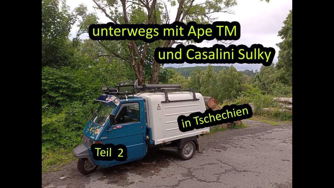 unterwegs mit Ape TM und Casalini Sulky | in Tschechien | Teil 2 | Dreiländerpunkt und Skoda Museum
