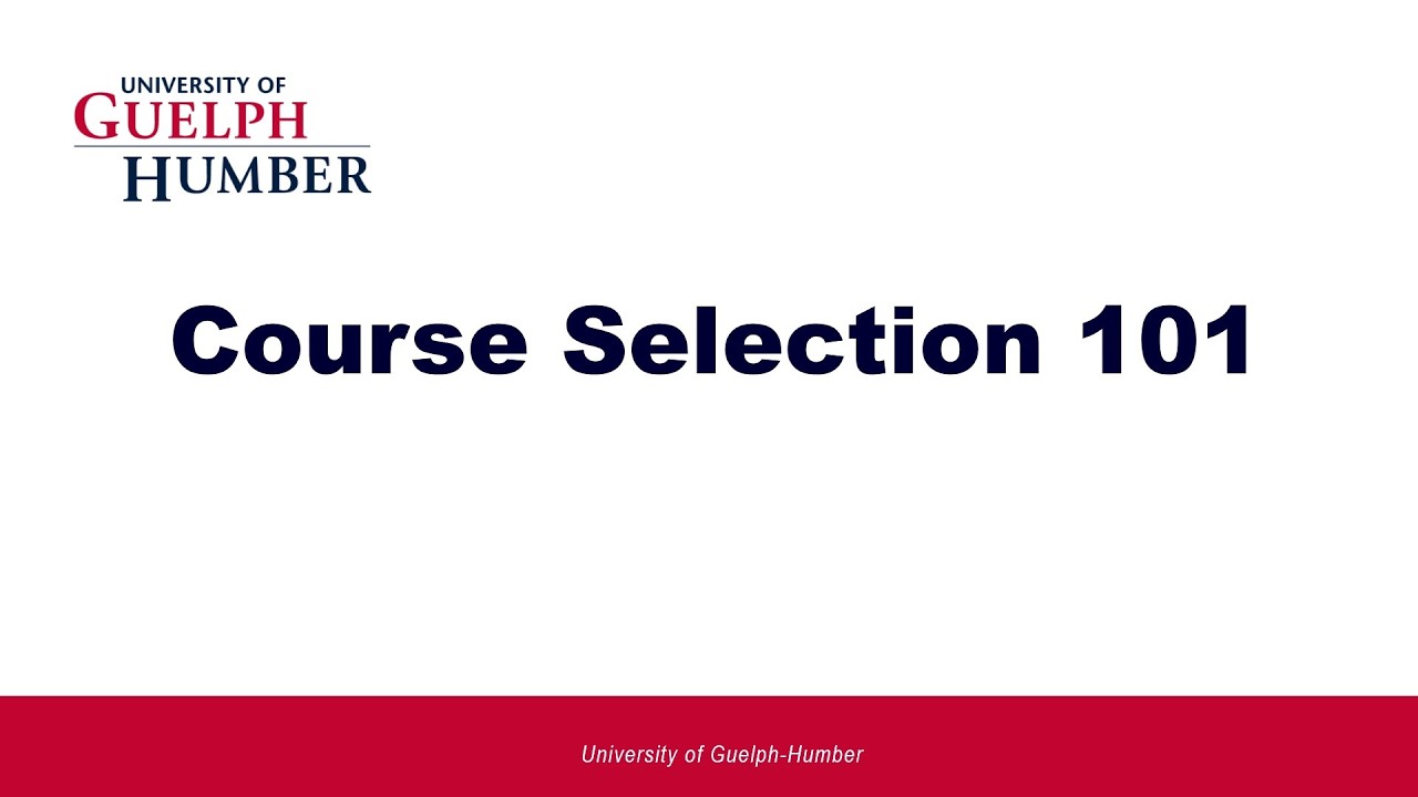 Course Selection 101