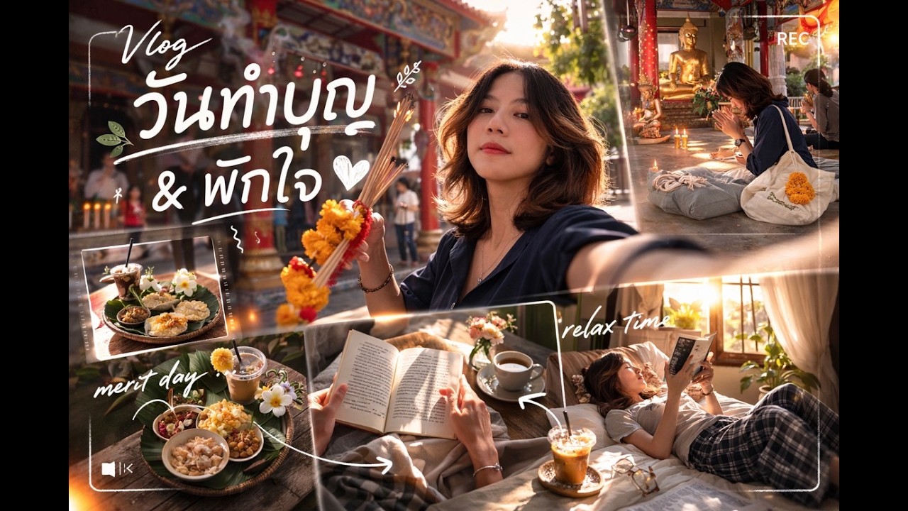 วันพักใจของฉัน Vlog เติมบุญทั้งวัน🙂‍↕️✨ | KunTa Channel