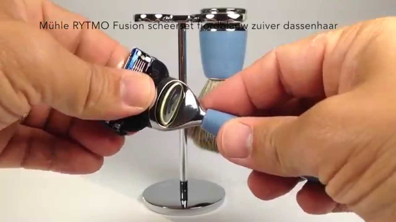 M&uuml;hle RYTMO Fusion scheerset fjordblauw zuiver dassenhaar