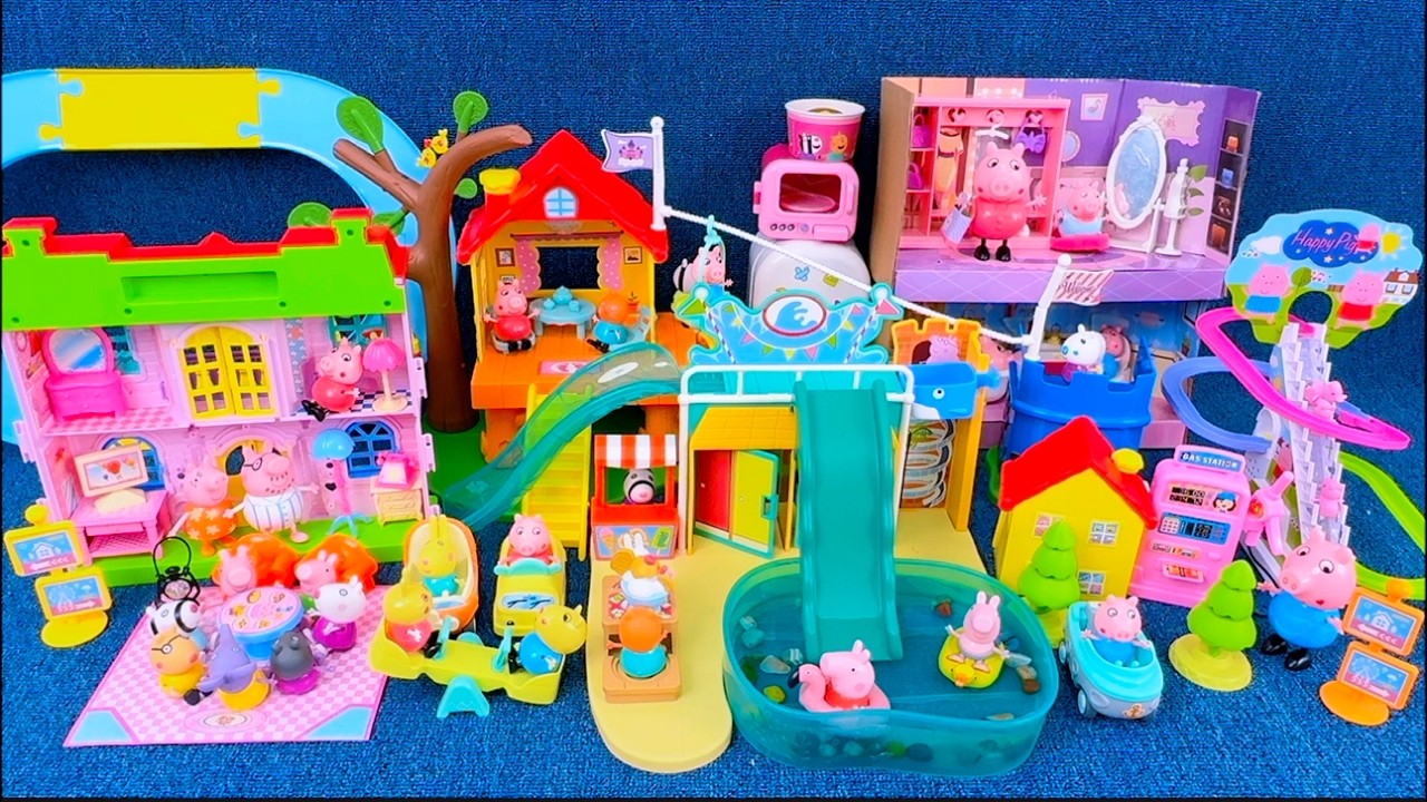 15 Minutes Satisfying with Unboxing Peppa Pig Full Family Playground & Gas Station Toy Review