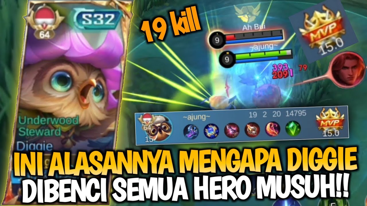 19 KILL PAKAI DIGGIE AUTO WIN! DYRROTH & NATAN 1 HIT MATI‼️BUILD DIGGIE TERSAKIT‼️BEST BUILD DIGGIE