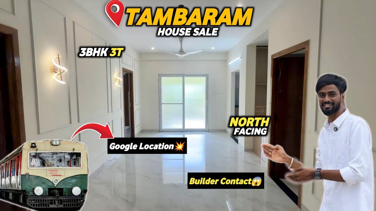3BHK 3T😍Flats for sale in Tambaram🎉Near Railway station💥North Facing‼️