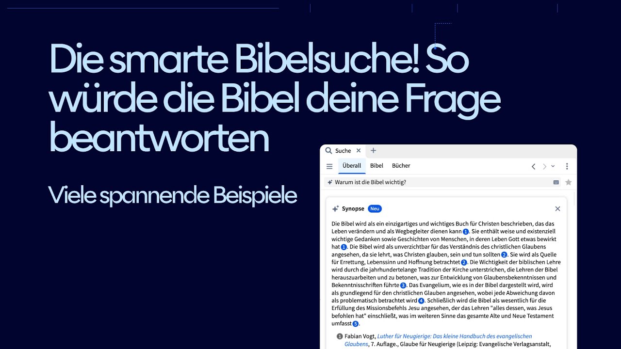 Smarte Bibelsuche und weitere Neuigkeiten