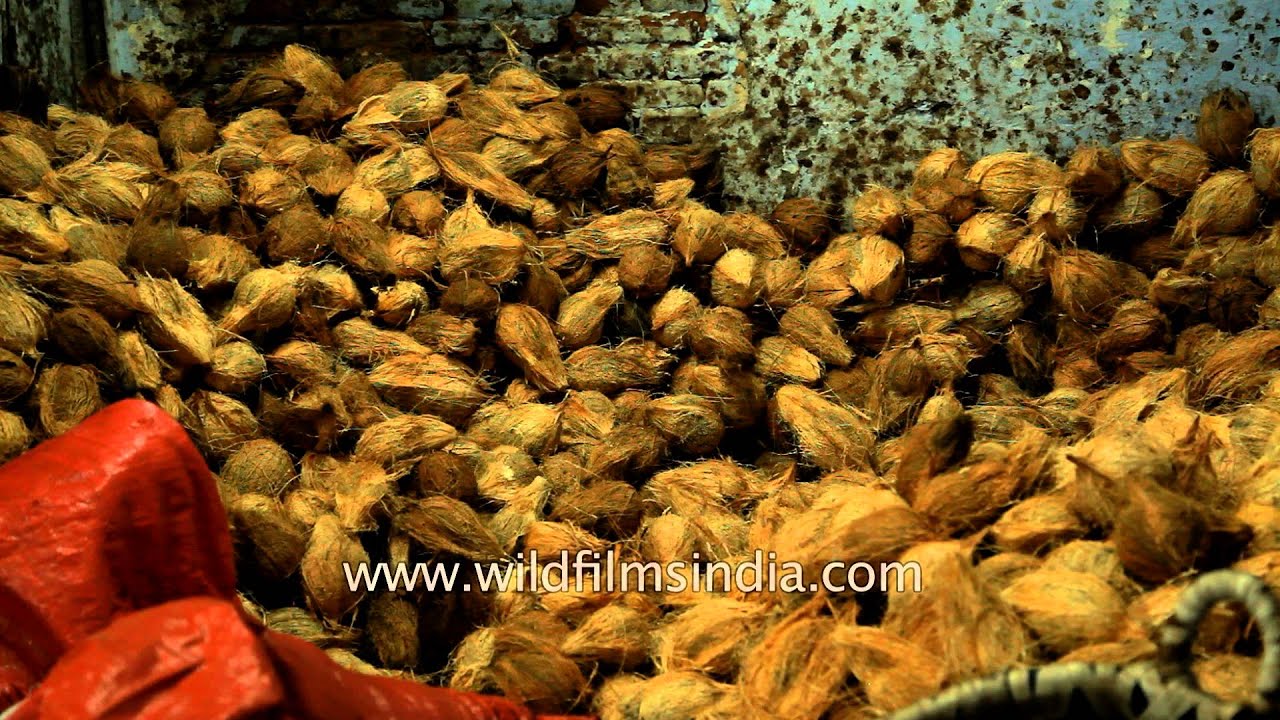 Coconut shop in a vegetable market in Town Hall area of Coimbatore