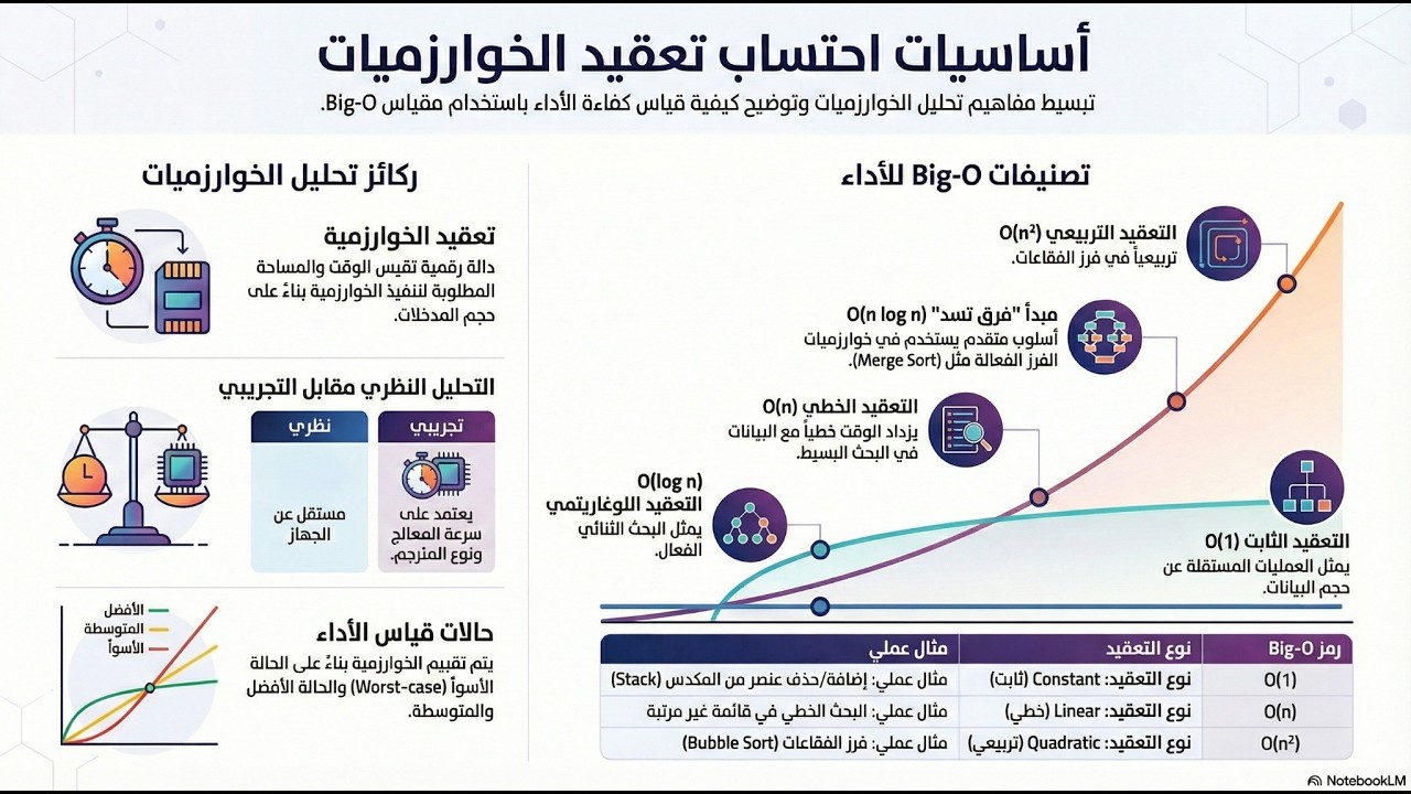 معلومات اساسيه عن تعقيد الخوارزميات