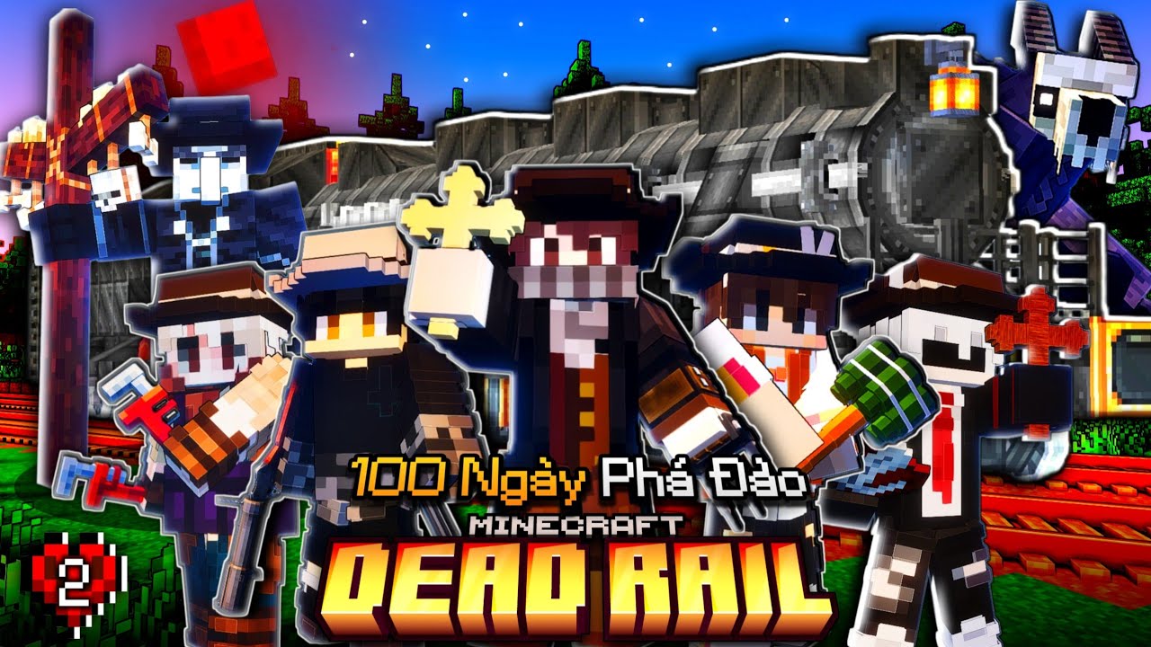 100 Ngày Để CHINH PHỤC Đường Tàu Tử Thần Trong Minecraft Dead Rails Cùng Biệt Đội Đỏ Đen!